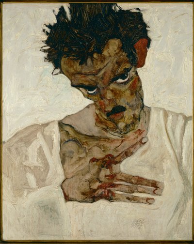 Selbstporträt mit gesenktem Kopf - Egon Schiele von Egon Schiele
