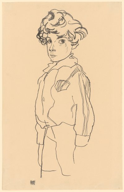 Stehender Junge von Egon Schiele