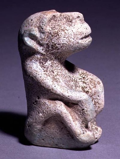 Pavian-Statuette, aus dem Hierakonpolis-Tempel, Hauptdepot, frühe Dynastiezeit, 1.-2. Dynastie von Egyptian