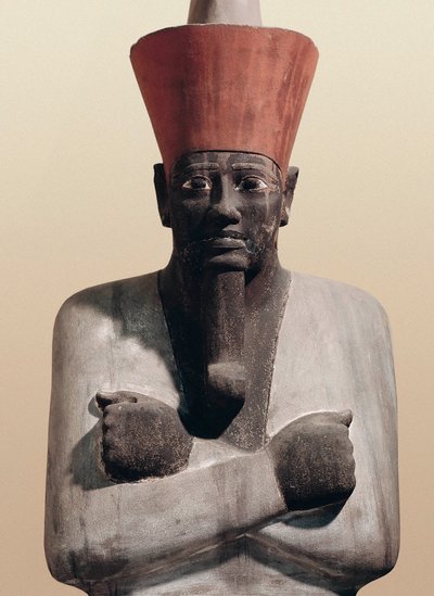 Statue von Mentuhotep II (bemalter Sandstein) von Egyptian 11th Dynasty