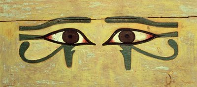 Udjat-Augen auf einem Sarg von Egyptian 12th Dynasty