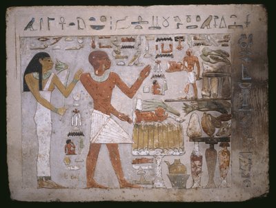 Wandfragment aus dem Grab von Amenemhet und seiner Frau Hemet, Mittleres Reich von Egyptian 12th Dynasty