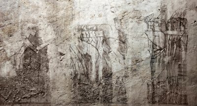 Ägyptische Antike: unvollendete Zeichnungen, die das Grab des Wesirs Ramose schmücken (18. Dynastie). Luxor, Westufer, Grab der Edlen, Ägypten von Egyptian 18th Dynasty