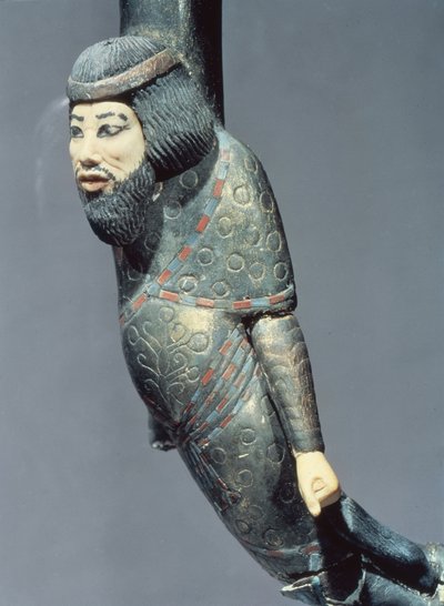 Figur eines Syrers vom Ende eines zeremoniellen Stocks, aus dem Grab von Tutanchamun (ca. 1370-52 v. Chr.) Neues Reich von Egyptian 18th Dynasty