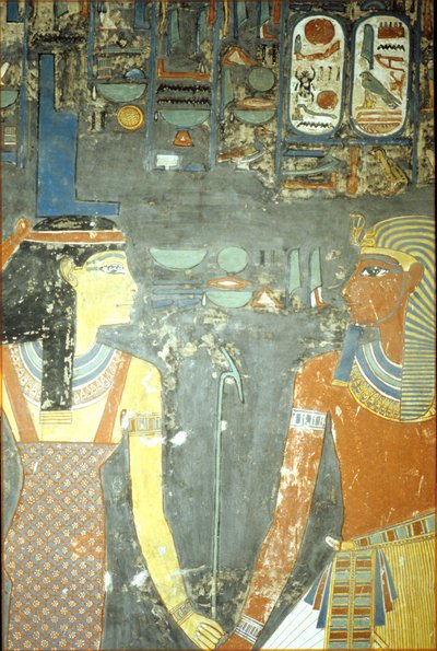 Horemheb und Isis, aus dem Grab von Horemheb (ca. 1323-1295 v. Chr.) Neues Reich von Egyptian 18th Dynasty