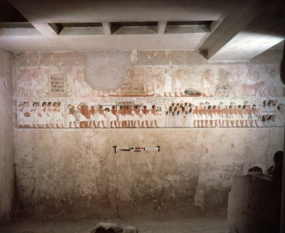 Innenraum des Grabes von Ramose, Neues Reich, ca. 1360 v. Chr. (Wandmalerei) von Egyptian 18th Dynasty