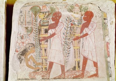 Vorbereitung von zwei Mumien für die Reinigungszeremonie, aus dem Grab von Merymaat, Neues Reich von Egyptian 18th Dynasty