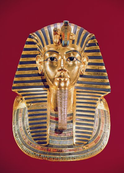 Die Totenmaske von Tutanchamun (ca. 1370-1352 v. Chr.) ca. 1336-1327 v. Chr., Neues Reich von Egyptian 18th Dynasty