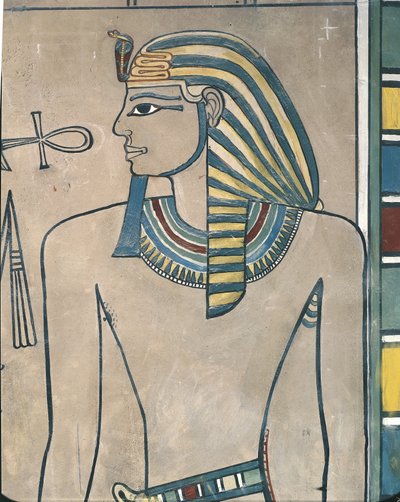 Ägypten, Altes Theben, Tal der Könige, Wandgemälde des Pharao Amenhotep III. von Egyptian 19th Dynasty
