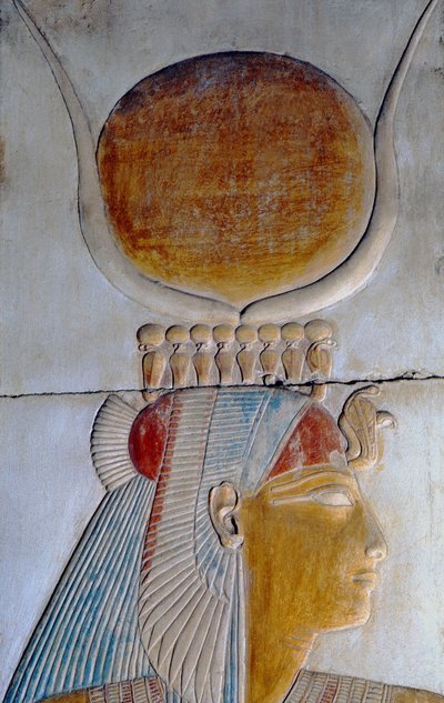 Profil von Isis, Tempel von Seti I, Abydos von Egyptian 19th Dynasty