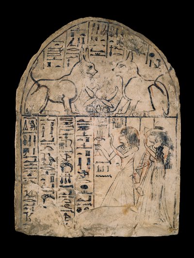 Stele, die ein Paar zeigt, das 