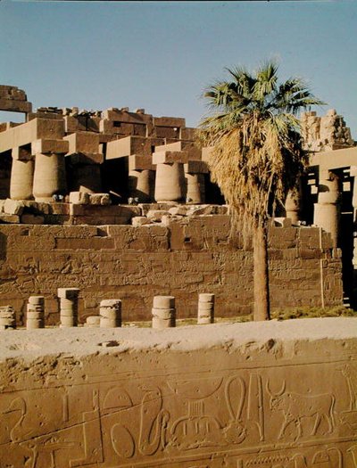 Mauer von Ramses II. und der Tempel von Tuthmosis von Egyptian 19th Dynasty