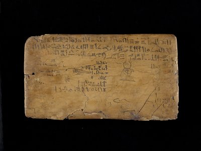 Schreibtafel mit Zeilen aus dem Hymnus an die Nilflut von Egyptian 19th Dynasty