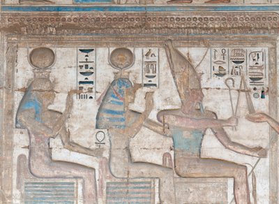 Gemaltes Reliefbild an der Wand von Egyptian 20th Dynasty