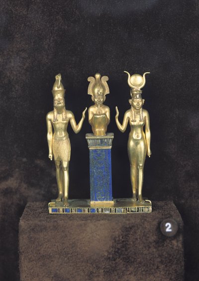 Osiris, Horus, Isis: Die Triade von Osorkon II, Regierungszeit von Osorkon II, ca. 874-850 v. Chr. von Egyptian 22nd Dynasty