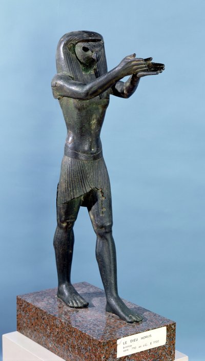 Statue des Gottes Horus, der ein Trankopfer darbringt, Dritte Zwischenzeit, ca. 750 v. Chr. von Egyptian 22nd Dynasty