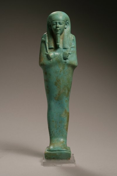Uschebti-Figur für Hekaemsaf, Admiral der Flotte, Regierungszeit von Amasis, 570-526 v. Chr. (Faience) von Egyptian 26th Dynasty