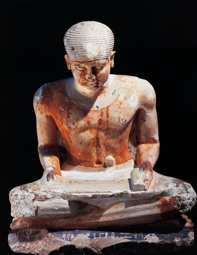 Sitzender Schreiber, aus Gizeh, Ägypten, 2575 v. Chr., Dynastie IV von Egyptian 4th Dynasty