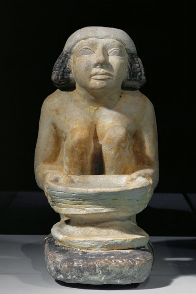Frau mit Sieb. Aus Gizeh, Mastaba von Djacha. Mitte von Egyptian 5th Dynasty