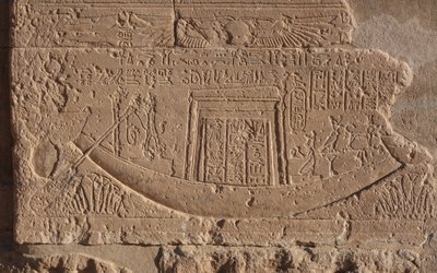 Bootssymbol des Lebens und der Sonne, Tempel von Philae von Egyptian Egyptian