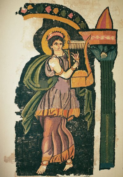 Frau, die eine Lyra spielt, 5.-6. Jahrhundert von Egyptian Egyptian