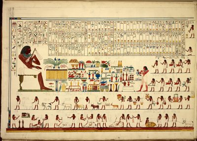 Ägyptische Hieroglyphen, aus Ansichten usw. von Sheikh-Hassan bis Beni-Hassan, Atlas Folio von Egyptian School