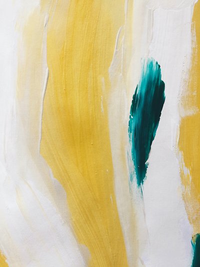 Goldene Teal Pinselstriche von Ejaaz Haniff