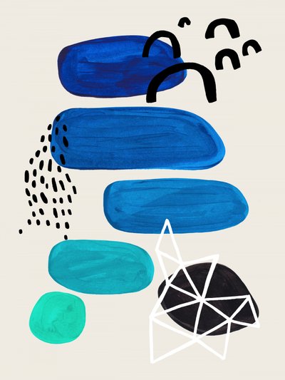 Moderne blaue Formen von Ejaaz Haniff