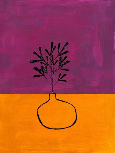 Lila-orange Pflanzenvase von Ejaaz Haniff