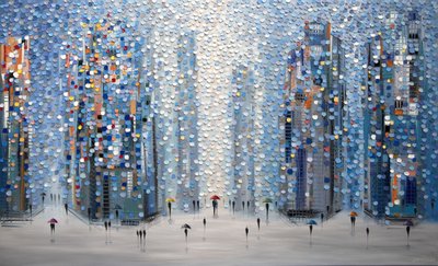 Spaziergänger in der regnerischen Stadt von Ekaterina Ermilkina