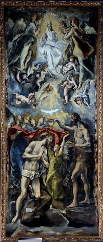 Die Taufe Christi. Gemälde von Domenikos Theotokopoulos genannt El Greco (1541-1614) 1596. Madrid, Prado Museum von El Greco