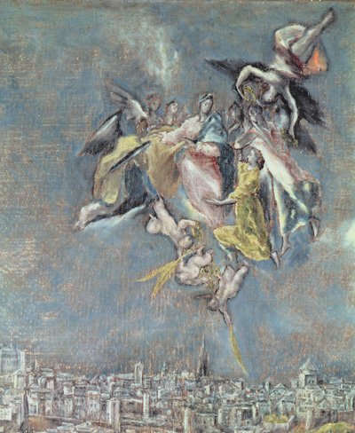 Ansicht und Karte der Stadt Toledo (Detail) von El Greco
