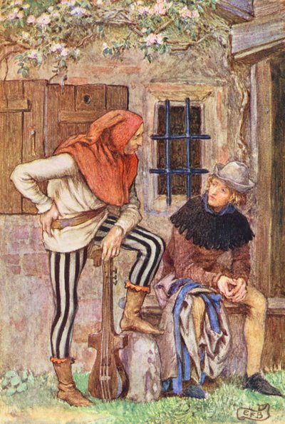 Illustration für The Gathering of Brother Hilarius von Michael Fairless (Farblithografie) von Eleanor Fortescue Brickdale