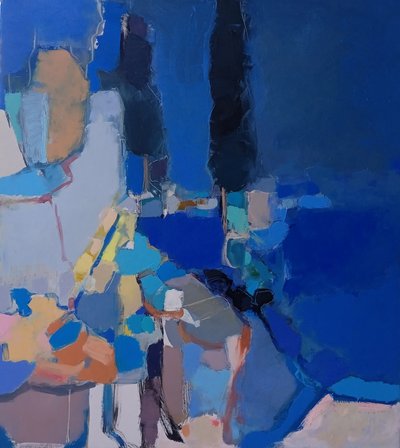 Ruhige Blaue Abstraktion von Elena Shraibman
