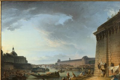Blick auf Paris vom Ufer unterhalb der Pont Neuf von Elias Martin