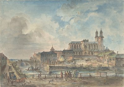 Blick auf den Dom von Uppsala von Norden, 18. bis frühes 19. Jahrhundert von Elias Martin
