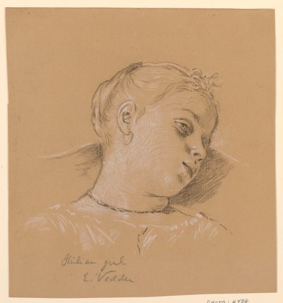 Kopf eines italienischen Mädchens von Elihu Vedder