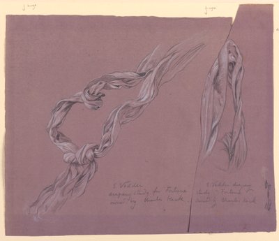 Studien von Draperien der "Fortuna", ca. 1887 von Elihu Vedder