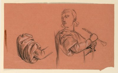 Zeichnung, Figurenstudien-Details, ca. 1885 von Elihu Vedder