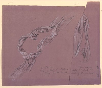 Studien von Draperien für "Fortuna"-Figur, ca. 1877 von Elihu Vedder
