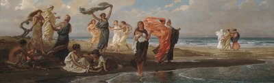 Griechische Mädchen beim Baden von Elihu Vedder
