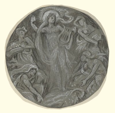 Studie für den Mittelkreis der Huntington-Decke: Apollo und Begleiter von Elihu Vedder