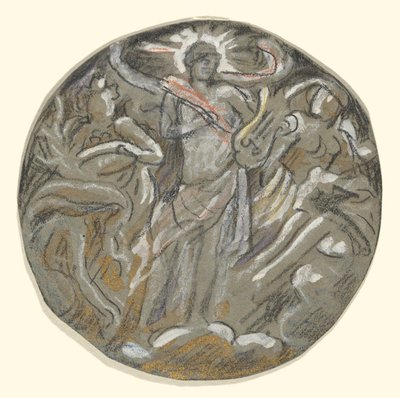 Studie für das zentrale Tondo der Huntington-Decke - Apollo und die vier Jahreszeiten von Elihu Vedder