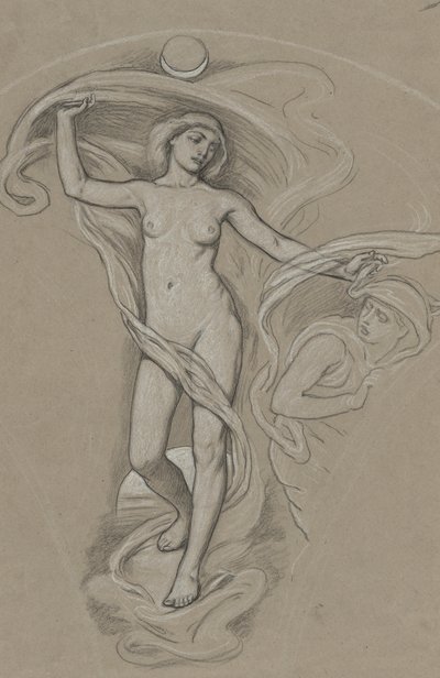 Studie für Luna von Elihu Vedder