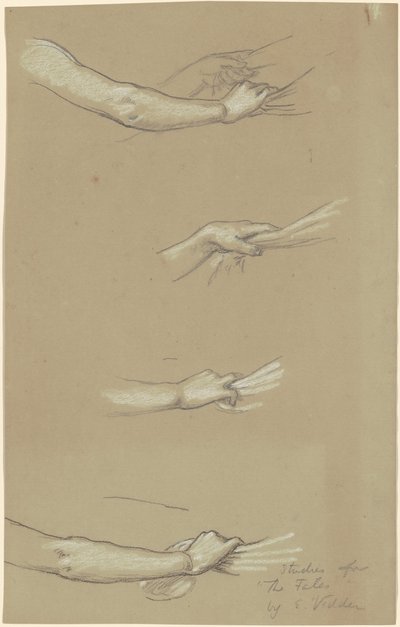 Studie für Die Schicksale, die die Sterne sammeln, um 1884-1887 von Elihu Vedder
