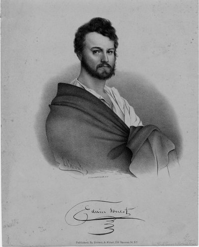 Edwin Forrest (1806-72), Schauspieler, Lithographie von Nathaniel Currier, veröffentlicht von Brown und Minot, New York von Eliphalet Brown