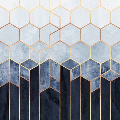 Goldene Blaue Sechsecke von Elisabeth Fredriksson