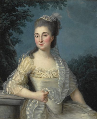 Porträt einer jungen Frau in Weiß, Halbfigur von Élisabeth Louise Vigée Le Brun