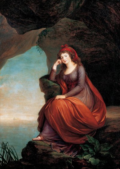 Porträt von Maria Josepha Hermenegilde von Liechtenstein, Prinzessin Esterhazy, als Ariadne auf Naxos von Elisabeth Louise Vigee Lebrun