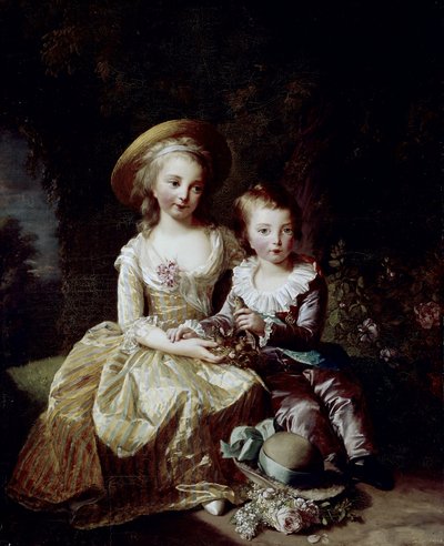 Porträt von Marie Thérèse Charlotte von Frankreich und Delfin Louis Joseph Xavier von Frankreich von Elisabeth Louise Vigee Lebrun